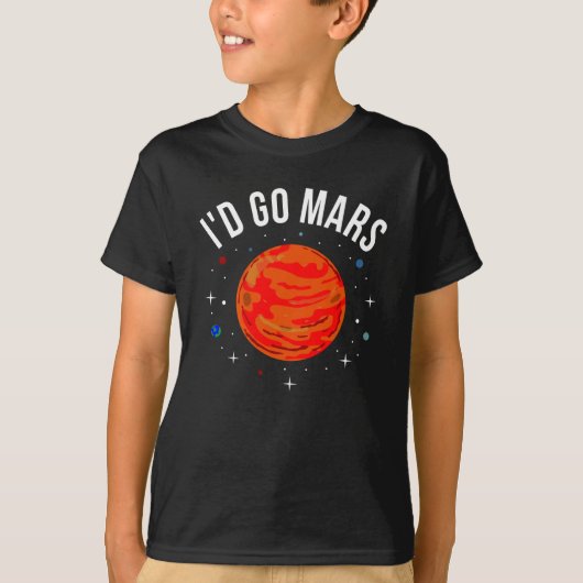 Ik zou gaan marsmannetjes, NASA Astronaut Space Tr T-shirt (Voorkant)