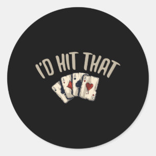 Ik zou gokken casino raken ronde sticker