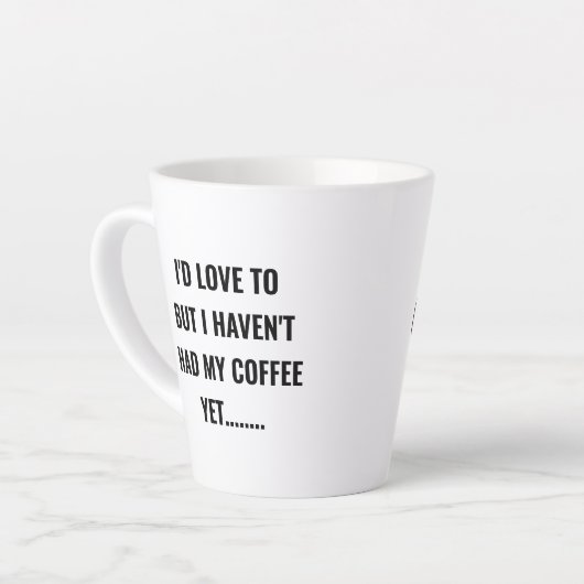 Ik zou graag een dubbelzijdige latte mok met naam (Linkerhoek)