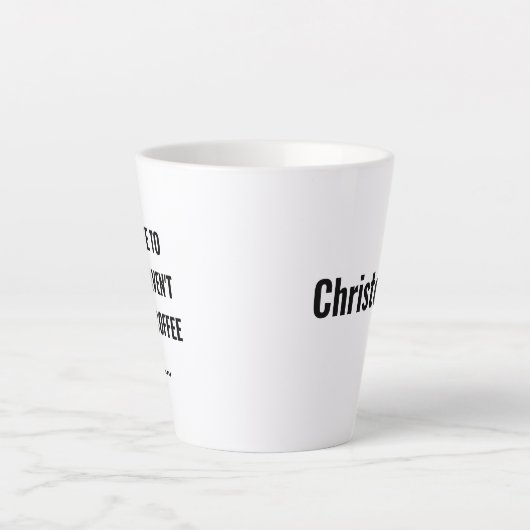 Ik zou graag een dubbelzijdige latte mok met naam (Voorkant)