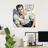 Ik zou graag Honey 1950's Romance Comic Poster (Thuiskantoor)