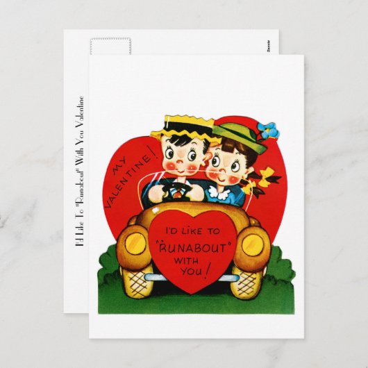 Ik zou graag "rondlopen" met je Valentijn Feestdagenkaart (Voorkant / Achterkant)