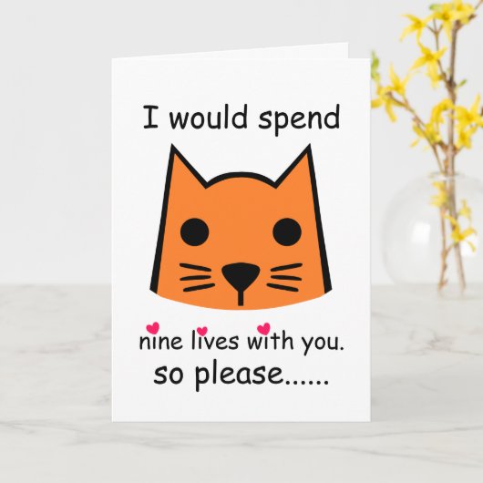 Ik zou het 9 Leven met u de Kat van de Kaart (Gele Bloem)