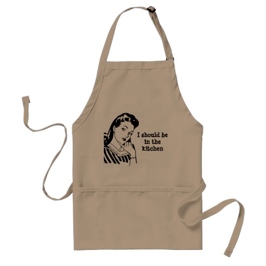 Ik zou in de keuken moeten zijn standaard schort (Voorkant)