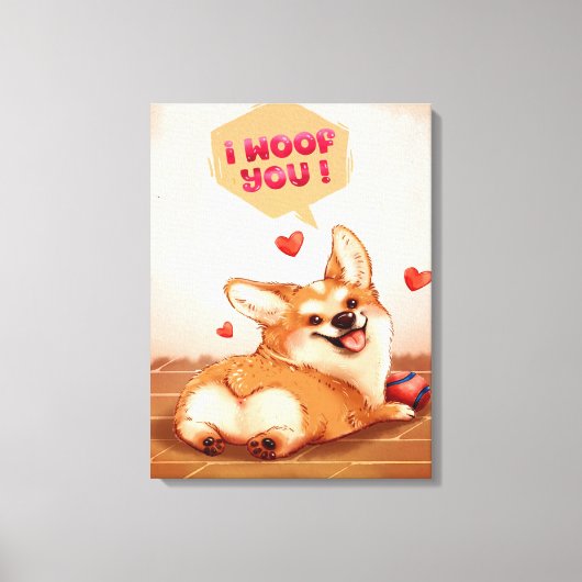 IK ZOU JE | CORGI LOVER GIFT CANVAS AFDRUK (Voorkant)