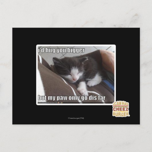 Ik zou je groter knuffelen briefkaart (Voorkant)