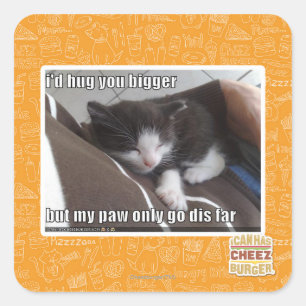 Ik zou je groter knuffelen vierkante sticker