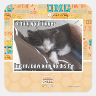 Ik zou je groter knuffelen vierkante sticker