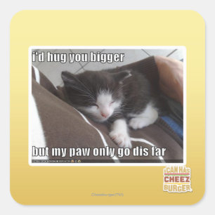 Ik zou je groter knuffelen vierkante sticker