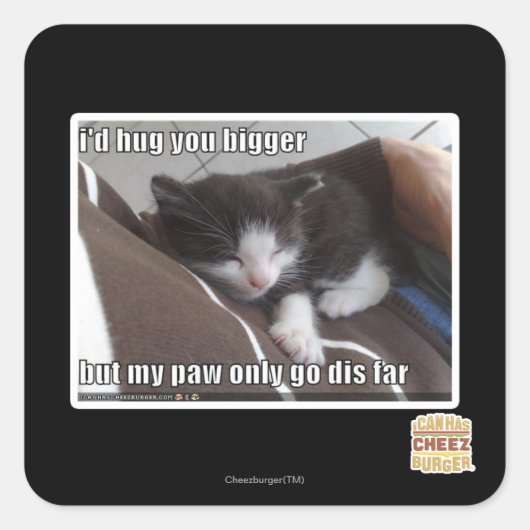 Ik zou je groter knuffelen vierkante sticker (Voorkant)