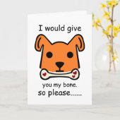 Ik zou je mijn bot geven, Valentijnsdag Puppy Kaart (Gele Bloem)