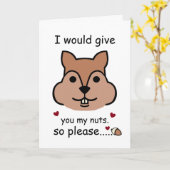 Ik zou je mijn noten geven, Valentijnsdag eekhoorn Kaart (Gele Bloem)