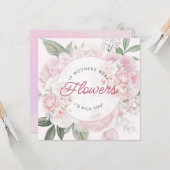 Ik zou je Moederdag Peony Flowers kiezen Kaart (Voorkant / Achterkant in situ)