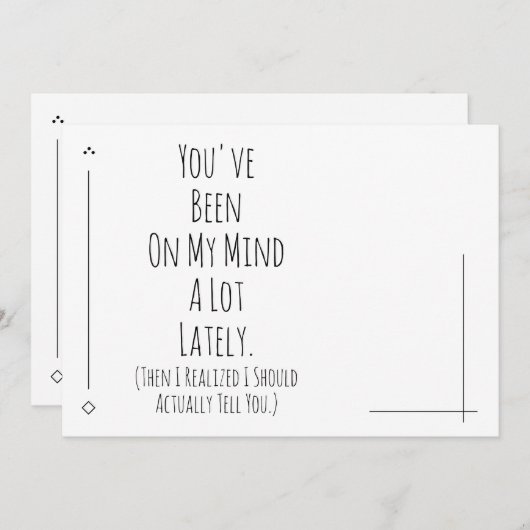 Ik zou je moeten vertellen dat je me aan het denke (Voorkant / Achterkant)