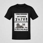 "Ik zou je overgeven aan zombies", klinkt het T-shirt