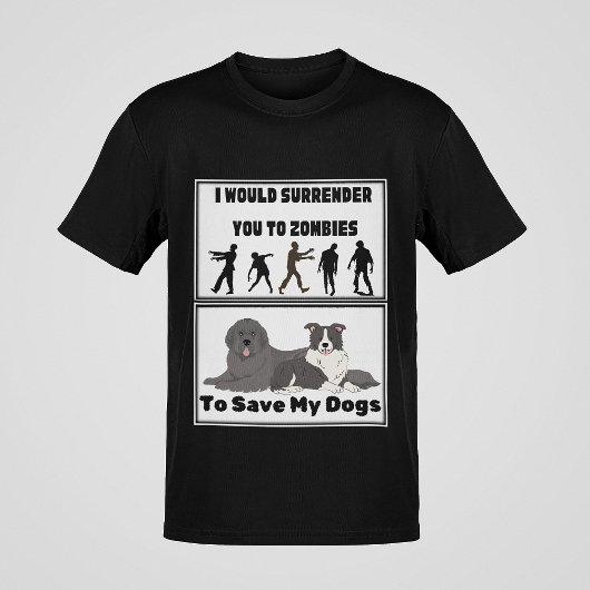 "Ik zou je overgeven aan zombies", klinkt het T-shirt