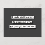 Ik zou je uitdagen tot een gevecht om de wensen, m briefkaart (Voorkant)