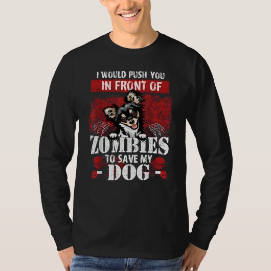 Ik zou je voor Zombies opdringen om mijn dokter te T-shirt (Voorkant)