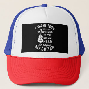 Ik zou kunnen kijken of ik naar je luister... grap trucker pet