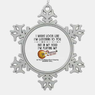 Ik zou kunnen kijken of ik naar jou luister om git tin sneeuwvlok ornament