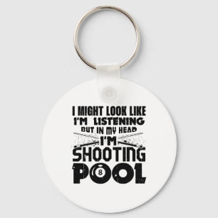 Ik zou kunnen kijken of ik Pool Billiards Pla luis Sleutelhanger