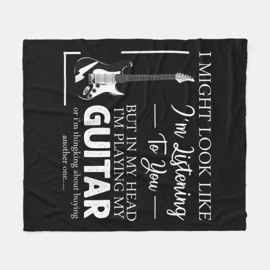 Ik zou kunnen lijken alsof ik naar je muziek gitaa fleece deken (Voorkant (Horizontaal))