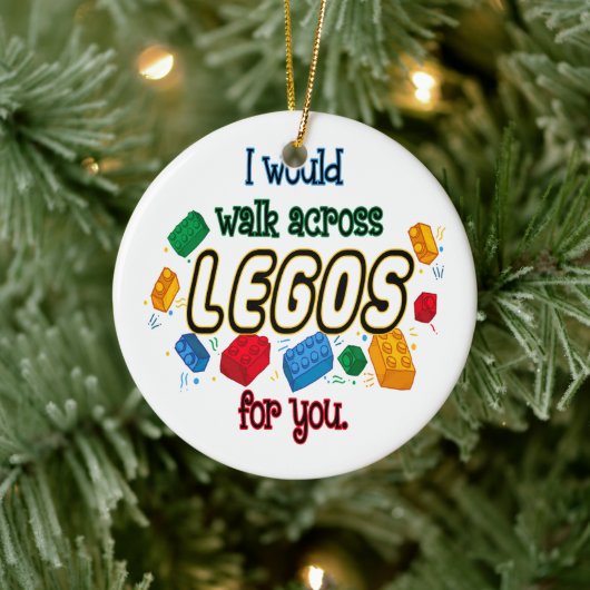 Ik zou Lego voor je oversteken Keramisch Ornament (Boom)