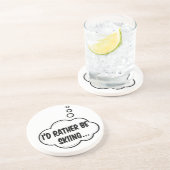 Ik zou liever aan het kiemen zijn. zandsteen onderzetter (Zijkant)