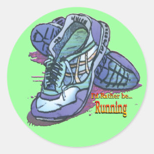 Ik zou liever aan het rennen zijn - Sneakers Ronde Sticker