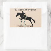 Ik zou liever aan het springen zijn! Paard Rechthoekige Sticker (Tas)
