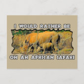 Ik zou liever Afrikaanse Safari Rhino Reeds hebben Feestdagenkaart (Voorkant)