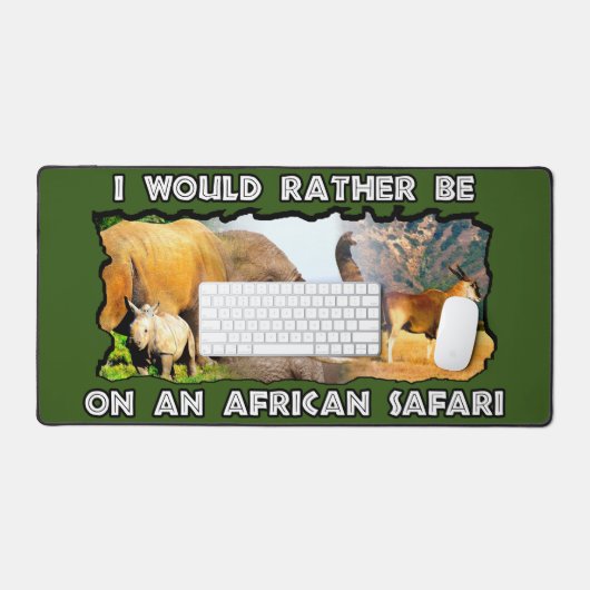 Ik zou liever Afrikaanse Safari Wildlife Collage w Bureaumat (Keyboard & Muis)
