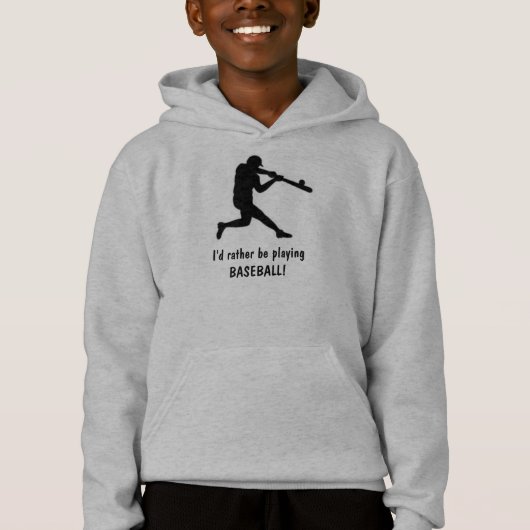 Ik zou liever Baseball spelen! Kind Hoodie (Voorkant)