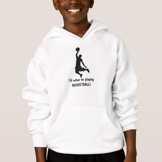Ik zou liever Basketball spelen! Kind Hoodie (Voorkant)
