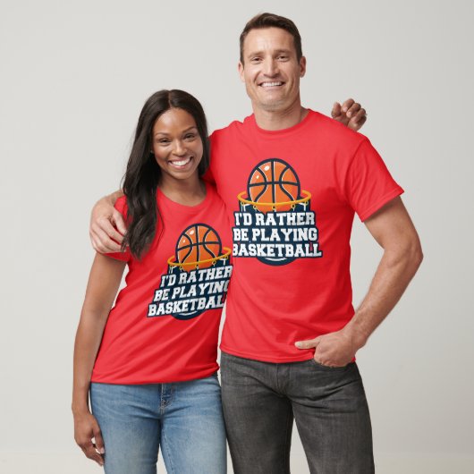 Ik zou liever Basketball spelen T-shirt (Unisex)