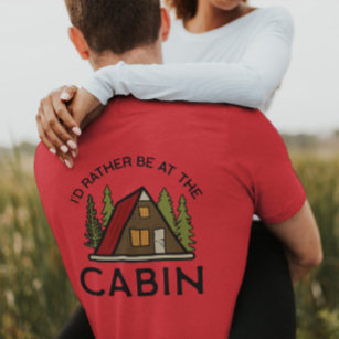 Ik zou liever bij de Cabin Natuur zijn   Mannen T- T-shirt