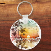 Ik zou liever bij de Schilderachtig ZonnesetSleute Sleutelhanger (Voorkant)