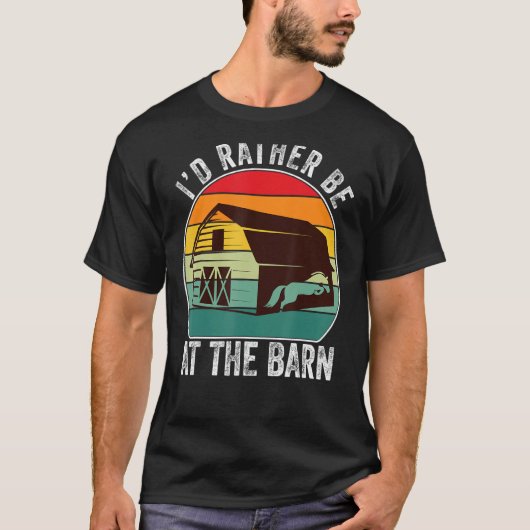 Ik zou liever bij de schuur zijn - grappig Boerder T-shirt (Voorkant)