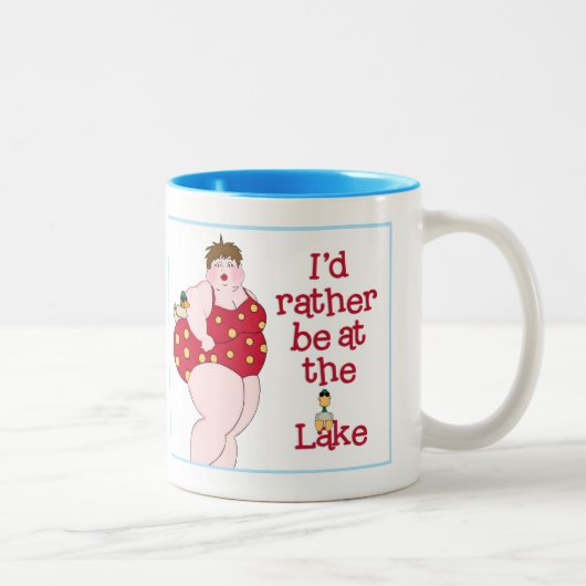 Ik zou liever bij het meer zijn. mok (Rechts)