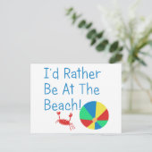 Ik zou liever bij het strand zijn briefkaart (Staand voorkant)