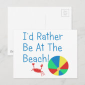Ik zou liever bij het strand zijn briefkaart (Voorkant / Achterkant)