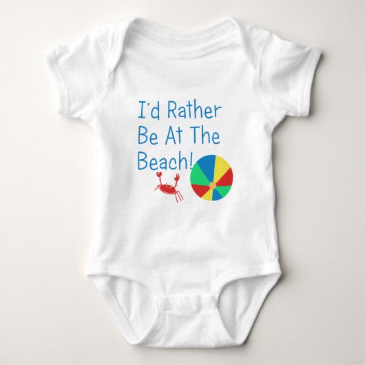 Ik zou liever bij het strand zijn romper (Voorkant)