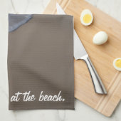 Ik zou liever bij het strand zijn theedoek (Quarter Fold)