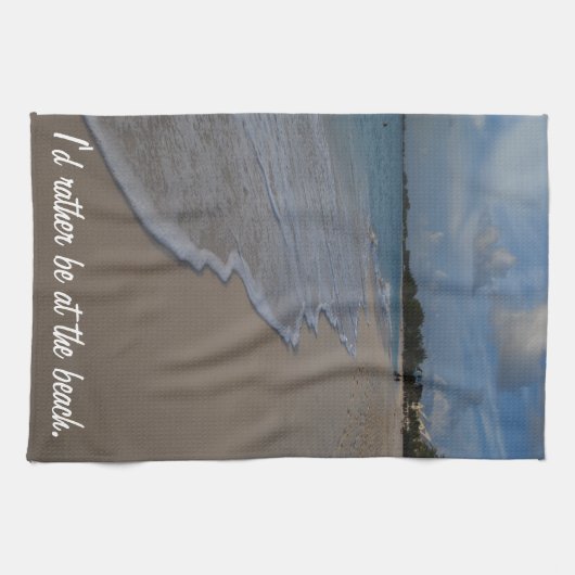 Ik zou liever bij het strand zijn theedoek (Horizontaal)