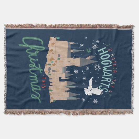 Ik zou liever bij Hogwarts blijven deze kerst Deken (Voorkant)