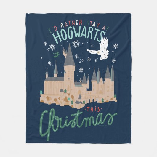 Ik zou liever bij Hogwarts blijven deze kerst Fleece Deken (Voorkant)