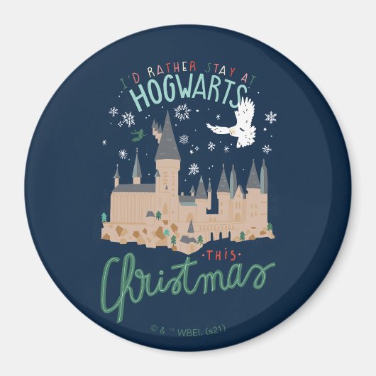 Ik zou liever bij Hogwarts blijven deze kerst Magneet (Voorkant)
