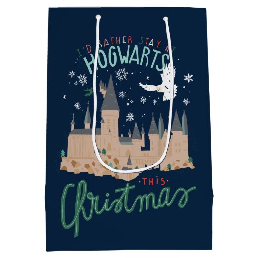 Ik zou liever bij Hogwarts blijven deze kerst Medium Cadeauzakje (Achterkant)