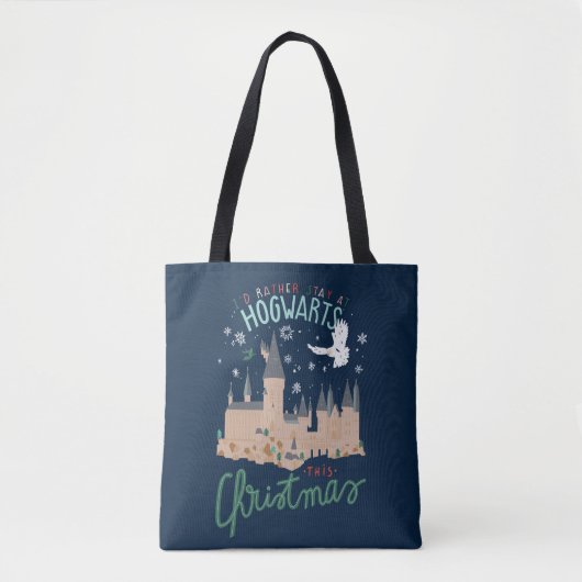Ik zou liever bij Hogwarts blijven deze kerst Tote Bag (Voorkant)