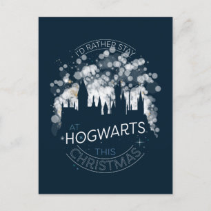 Ik zou liever bij HOGWARTS™ Magic Lights Art blijv Feestdagenkaart